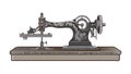 Antique Treadle Sewing Machine, vector design Generative AI Royalty Free Stock Photo