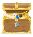 Antique treasure chest vector illustration Royalty Free Stock Photo