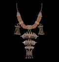 Vector Antique Jewelry. Silver Coral Necklaces.
