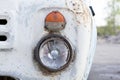 Antique truck grille and broken headlight Royalty Free Stock Photo