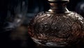 Antique Turkish whiskey bottle, ornate crockery, elegant still life decoration generated by AI
