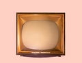 Antique tv minimal retro concept. Television from 50s amazing immaculate condition.