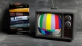 Antique TV set and stack of books Royalty Free Stock Photo