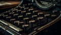 Antique typewriter close up focus generated by AI Royalty Free Stock Photo