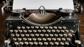 The Antique Typewriter on Desk.AI generated image Royalty Free Stock Photo