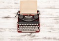 Antique typewriter with grungy textured paper page Royalty Free Stock Photo