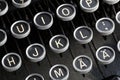 Antique typewriter keys. Royalty Free Stock Photo