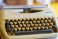 Antique Typewriter. Old vintage typewriter letters keyboard alphabet circles Royalty Free Stock Photo