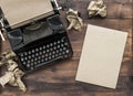 Antique typewriter paper notebook Creativity concept
