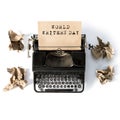 Antique typewriter paper writers day Creative flat lay Royalty Free Stock Photo