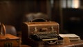 Antique typewriter on rustic table, a nostalgic still life generated by AI Royalty Free Stock Photo