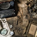 Antique typewriter vintage office tools still life Royalty Free Stock Photo