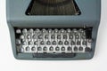 Antique Typewriter on White Background Close Up on Keys Royalty Free Stock Photo