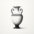 Antique vase ancient Greek Amphora sketch engraving illustration. Scratchboard imitation. Black and white hand drawn pencil skate