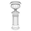 Antique Vase Flowerpot Vector. Illustration Isolated On White Background. Royalty Free Stock Photo