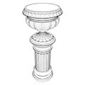 Antique Vase Flowerpot Vector. Illustration Isolated On White Background. Royalty Free Stock Photo