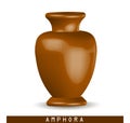 Antique vase. Greek amphora. Clay vase. The flowerpot is classic. old clay amphora isolated on white