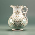 Antique vase with ornament on gray background. 3d rendering