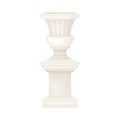 Antique Vase with Wide Neck Rested on Column Pedestal Closeup View Vector Illustration