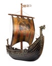 Antique Viking Ship isolated on white Royalty Free Stock Photo