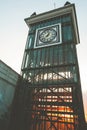 Antique or vintage classic clock tower with roman number.
