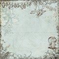 Antique vintage fairy and flowers background