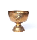 Antique vintage gold, brass bowl Royalty Free Stock Photo