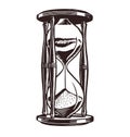 antique vintage hourglass hand drawn