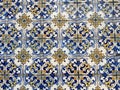 Antique Vintage Macau Mosaic Ceramic Tile Portuguese Azulejos de Portugal Porcelain China Hand-Painted Floral Pattern