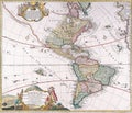 Antique Vintage Maps of the World The Americas Homanns Heirs 17th 18th Royalty Free Stock Photo