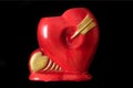 Antique Vintage Mid-century ceramic valentine`s heart vase - cupid`s arrow!