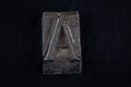 Antique vintage movable type alphabet letter A Royalty Free Stock Photo