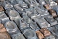 Antique vintage movable type alphabet set