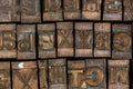 Antique vintage movable type alphabet set Royalty Free Stock Photo