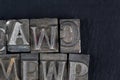 Antique vintage movable type alphabet set