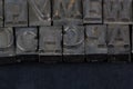 Antique vintage movable type alphabet set Royalty Free Stock Photo