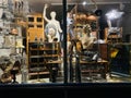 Antique vintage objects shop window in London England