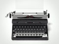 Antique vintage portable typewriter. 3d rendering Royalty Free Stock Photo