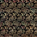 Antique Vintage Roses on black background Royalty Free Stock Photo