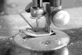 Antique, vintage sewing machine close-up Royalty Free Stock Photo