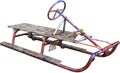 Antique Vintage Snow Sled Isolated, Winter Toy Royalty Free Stock Photo