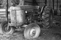 Antique Vintage Tractor in storage in barn.