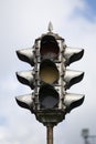 Antique, vintage, unused traffic light Royalty Free Stock Photo