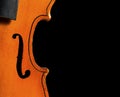 Antique Violin on Black Royalty Free Stock Photo