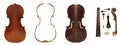 Antique violin parts full set