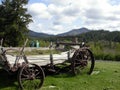 antique wagon mountainscape Royalty Free Stock Photo