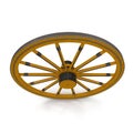 Antique Wagon Wheel On White Background Isolated. 3D Illustration Royalty Free Stock Photo