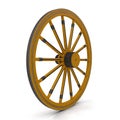 Antique Wagon Wheel On White Background Isolated. 3D Illustration Royalty Free Stock Photo