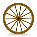 Antique Wagon Wheel On White Background Isolated. 3D Illustration Royalty Free Stock Photo