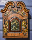 Antique Wall Cabinet with Rosemaling Royalty Free Stock Photo